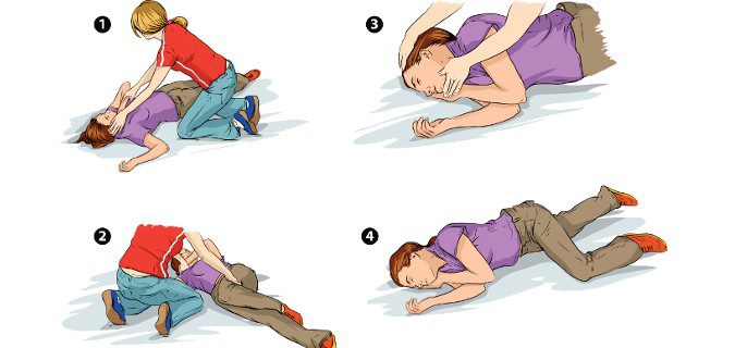 Si no hay hemorragias ni fracturas, colocaremos a la persona de lado para prevenir que se ahogue